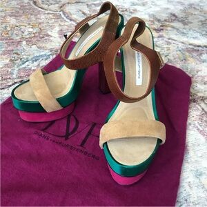 Diane Von Furstenberg Colorblock Platform Heels